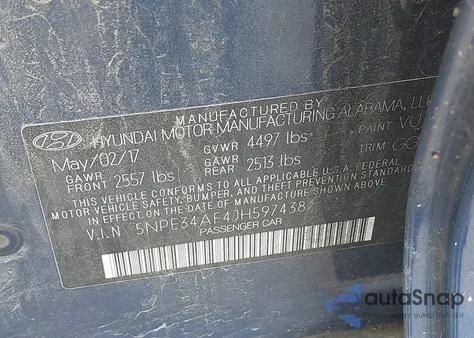 2018 Hyundai Sonata Sel z USA, uszkodzony, nr VIN 5NPE34AF4JH597438